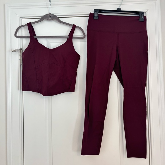 Danskin Pants - Danskin Wine Active Leggings & Cropped Tank Set